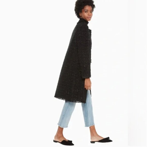 🍁🍂 NWT Kate Spade New York Dashing Beauty Sparkle Tweed Coat - Picture 4 of 16